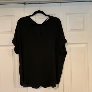 Black flowy top